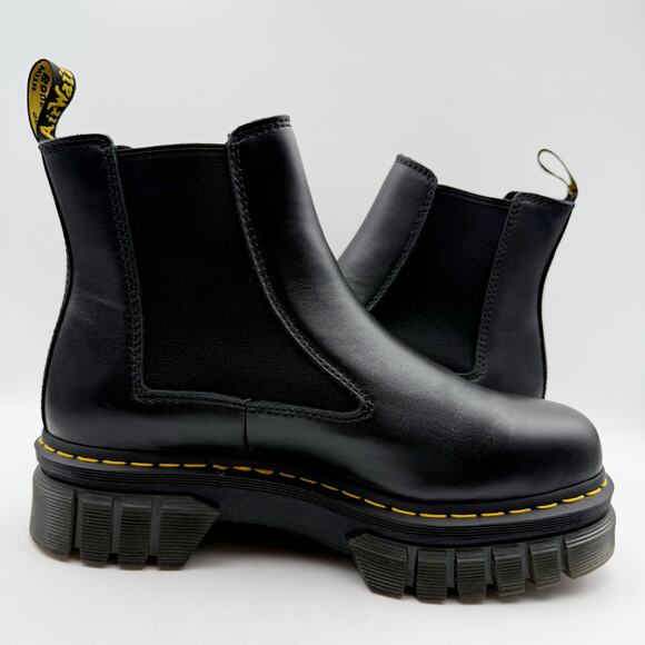 Dr. Martens Womens Audrick Chelsea Boot US 12 EU 45 Black Leather EUC - Picture 4 of 14